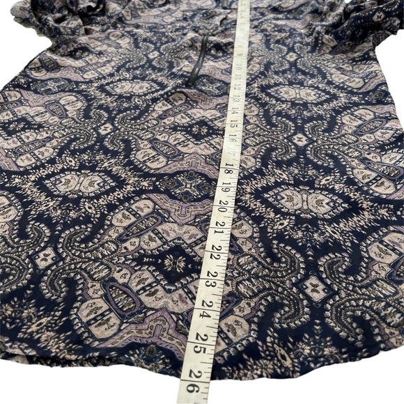 𝅺MAURICE’S Navy Blue Plum Gray Zipper Blouse Size Small - Picture 11 of 15